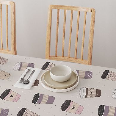 Square Tablecloth, 100% Polyester, 70x70", Coffee To Go