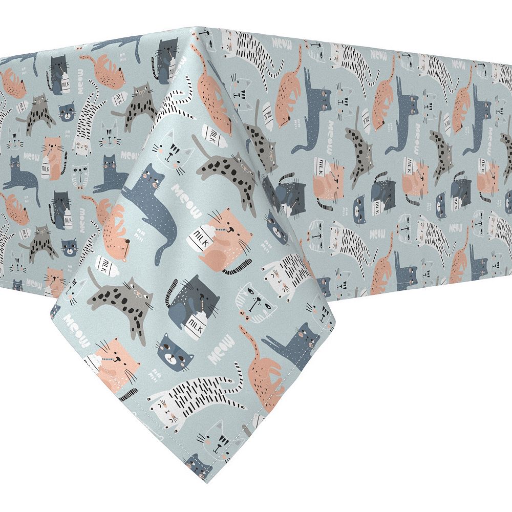 Rectangular Tablecloth, 100% Polyester, 60x104", Cats Background