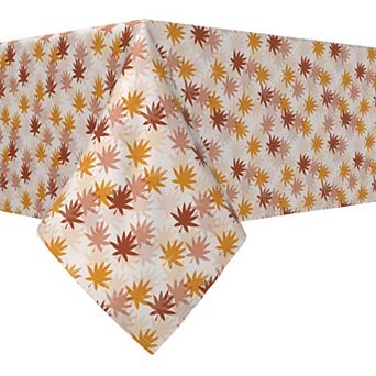 Rectangular Tablecloth, 100% Cotton, 52x120", Maple Leaves Sketch