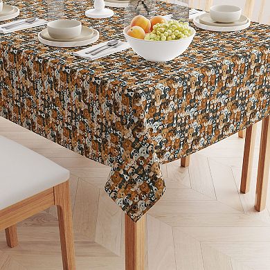 Square Tablecloth, 100% Cotton, 52x52", Cheerful Dogs