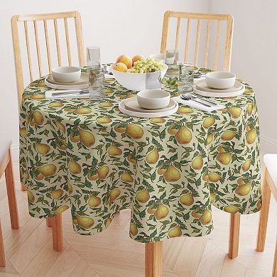Round Tablecloth, 100% Polyester, 90" Round, Painted Pear Tree