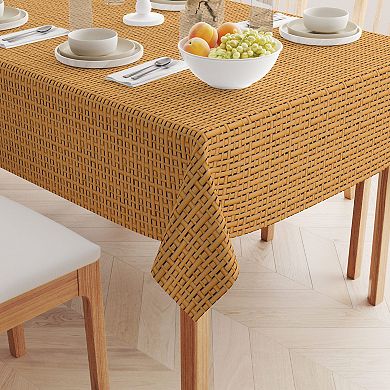 Square Tablecloth, 100% Polyester, 54x54", Bam boo Cane Wicker