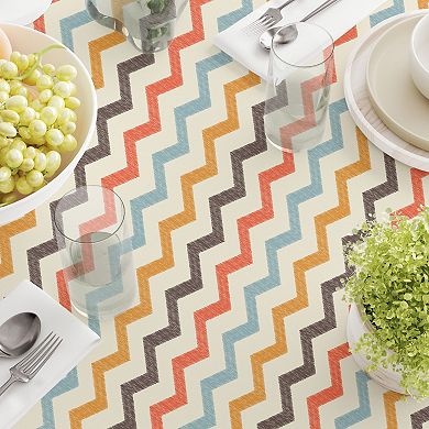 Round Tablecloth, 100% Polyester, 70" Round, Chevron Illustration