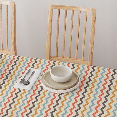 Round Tablecloth, 100% Polyester, 70" Round, Chevron Illustration
