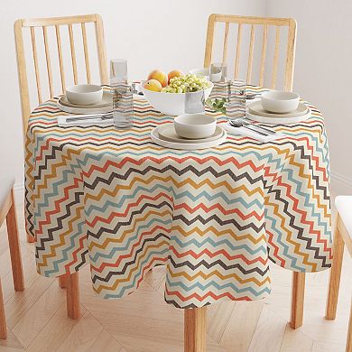 Round Tablecloth, 100% Polyester, 70" Round, Chevron Illustration