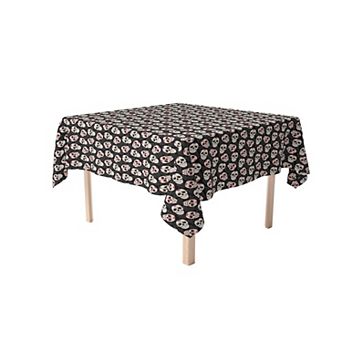 Rectangular Tablecloth, 100% Polyester, 60x120", Dia De Los Muertes Skulls