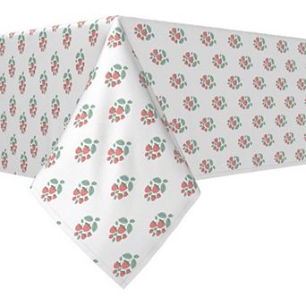 Rectangular Tablecloth, 100% Cotton, 52x104", Strawberry Bushes