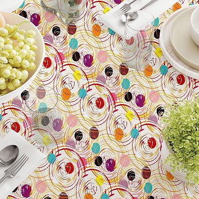 Square Tablecloth, 100% Cotton, 52x52", Floral 196