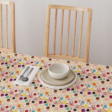 Square Tablecloth, 100% Cotton, 52x52", Floral 196