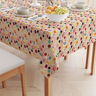 Square Tablecloth, 100% Cotton, 52x52", Floral 196