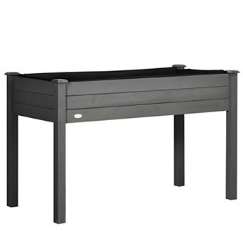 Outsunny 48inch Raised Garden Bed Elevated Wooden Planter Box with Holes