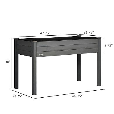 Elevated Natural Garden Plant Stand Outdoor Flower Bed Box Wooden