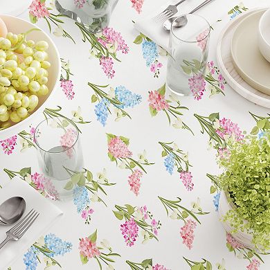 Round Tablecloth, 100% Polyester, 90" Round, Garden Grown Flowers