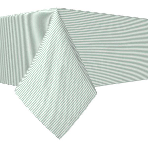 Square Tablecloth, 100% Polyester, 70x70", Pinstripes, Celadon & White