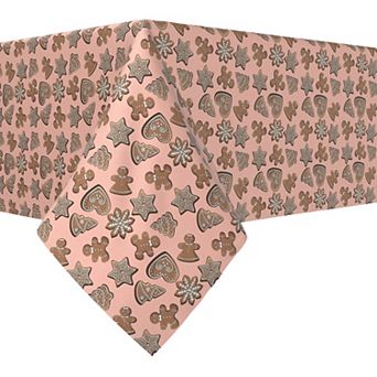 Rectangular Tablecloth, 100% Polyester, 60x104", Christmas Gingerbread Cookies