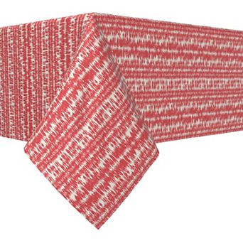 Rectangular Tablecloth, 100% Polyester, 60x84", Red Ikat Design