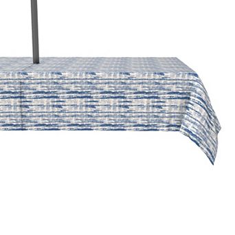 Water Repellent, Outdoor, 100% Polyester, 60x120", Blue Batik Stripe