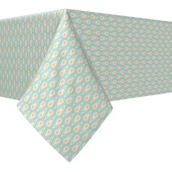 Square Tablecloth, 100% Cotton, 52x52", Retro Geometric