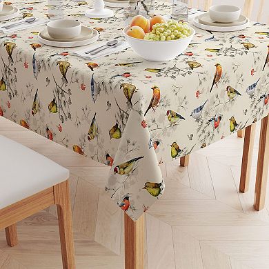 Rectangular Tablecloth, 100% Polyester, 60x84", Bird Watch