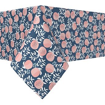 Rectangular Tablecloth, 100% Cotton, 60x84", Peaches Design