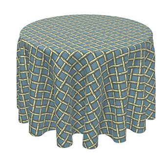 Round Tablecloth, 100% Polyester, 60" Round, Bam boo Cane Lattice