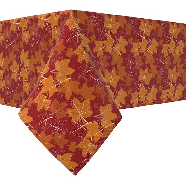 Square Tablecloth, 100 Cotton, 52x52", Seasonal Fall Leaves