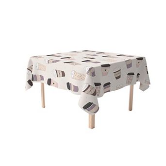 Rectangular Tablecloth, 100% Cotton, 52x84", Coffee To Go