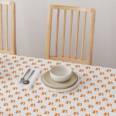 Rectangular Tablecloth, 100% Cotton, 52x120", Hand Drawn Foxes