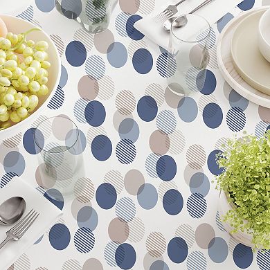 Square Tablecloth, 100% Polyester, 60x60", Abstract Monotone Dots