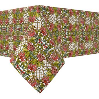 Rectangular Tablecloth, 100% Cotton, 52x104", Floral 22