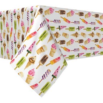 Rectangular Tablecloth, 100% Polyester, 60x104", Summer Ice Cream