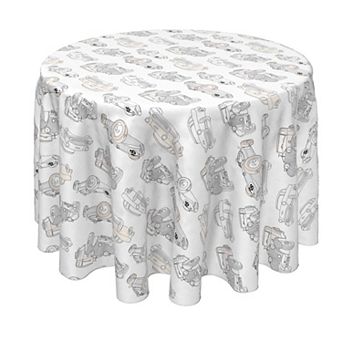 Round Tablecloth, 100% Polyester, 70" Round, Retro Transportation