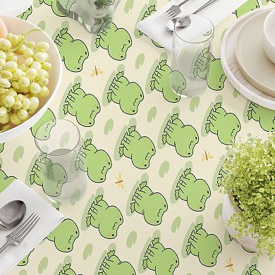 Rectangular Tablecloth, 100% Cotton, 52x84", Frog Illustration