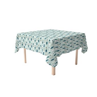 Rectangular Tablecloth, 100% Cotton, 60x84", Doodle Fishes