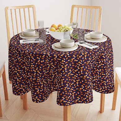 Round Tablecloth, 100% Polyester, 70" Round, 3D Candy Corn