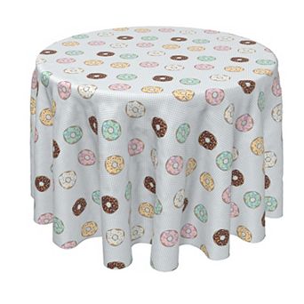 Round Tablecloth, 100% Polyester, 70" Round, Sprinkle Donuts