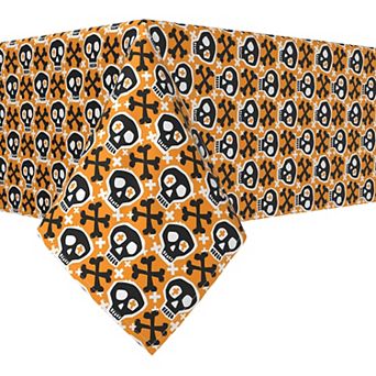 Square Tablecloth, 100% Polyester, 60x60", Hipster Skull and Bones