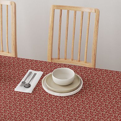 Square Tablecloth, 100% Cotton, 52x52", Floral 158