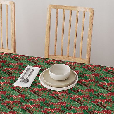 Square Tablecloth, 100% Polyester, 60x60", Christmas Tree Patchwork