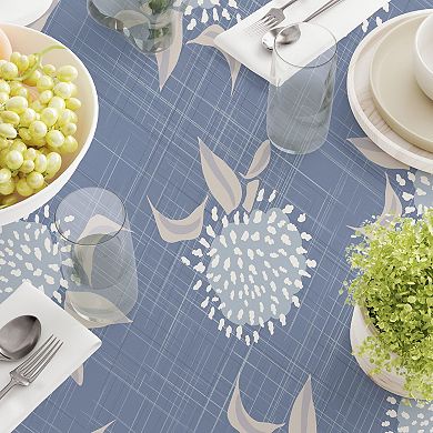 Round Tablecloth, 100% Polyester, 60" Round, Country Floral Design