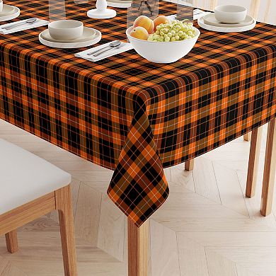Square Tablecloth, 100% Cotton, 52x52", Halloween Plaid