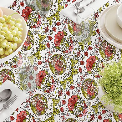 Square Tablecloth, 100% Cotton, 52x52", Floral 3