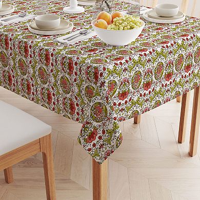 Square Tablecloth, 100% Cotton, 52x52", Floral 3
