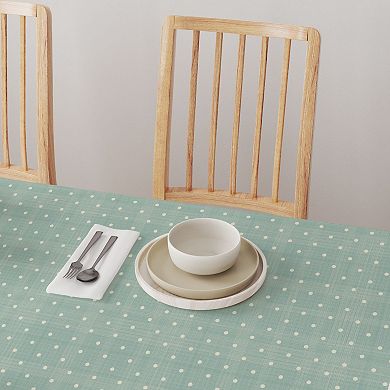 Square Tablecloth, 100% Cotton, 52x52", Textured Dots