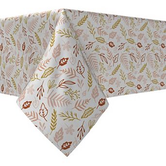 Rectangular Tablecloth, 100% Cotton, 60x120", Simple Doodle Leaves
