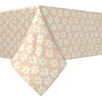 Rectangular Tablecloth, 100% Cotton, 60x120", Springtime Lilies