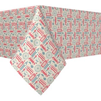 Rectangular Tablecloth, 100% Cotton, 52x84", London Calling