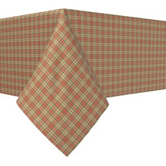 Rectangular Tablecloth, 100% Polyester, 60x120", Thanksgiving Retro Tartan Plaid
