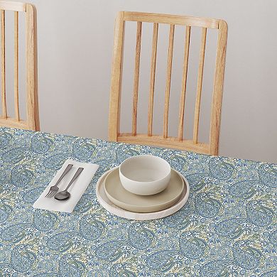 Square Tablecloth, 100% Polyester, 70x70", Blue Paisley