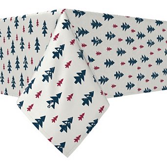 Rectangular Tablecloth, 100% Cotton, 60x120", Rustic Fir Tree Stamps